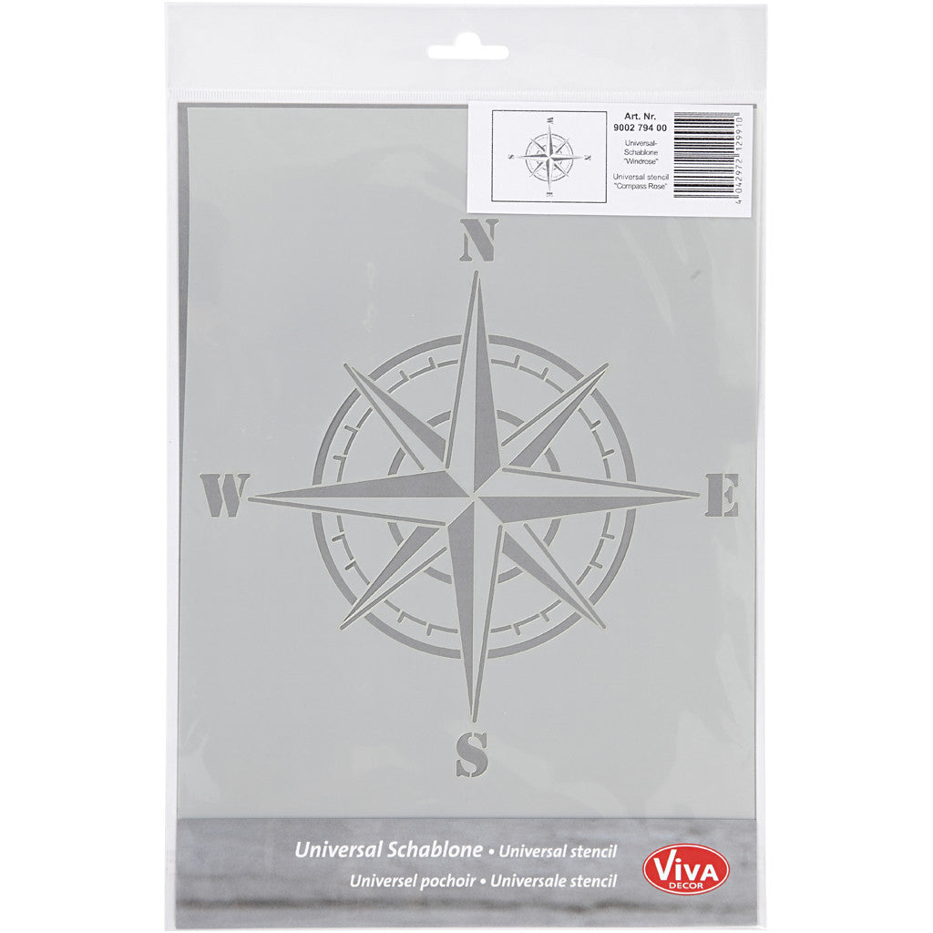 Stencil , bussola, A4, foglio 210x297 mm, 1 pz [HOB-26980]