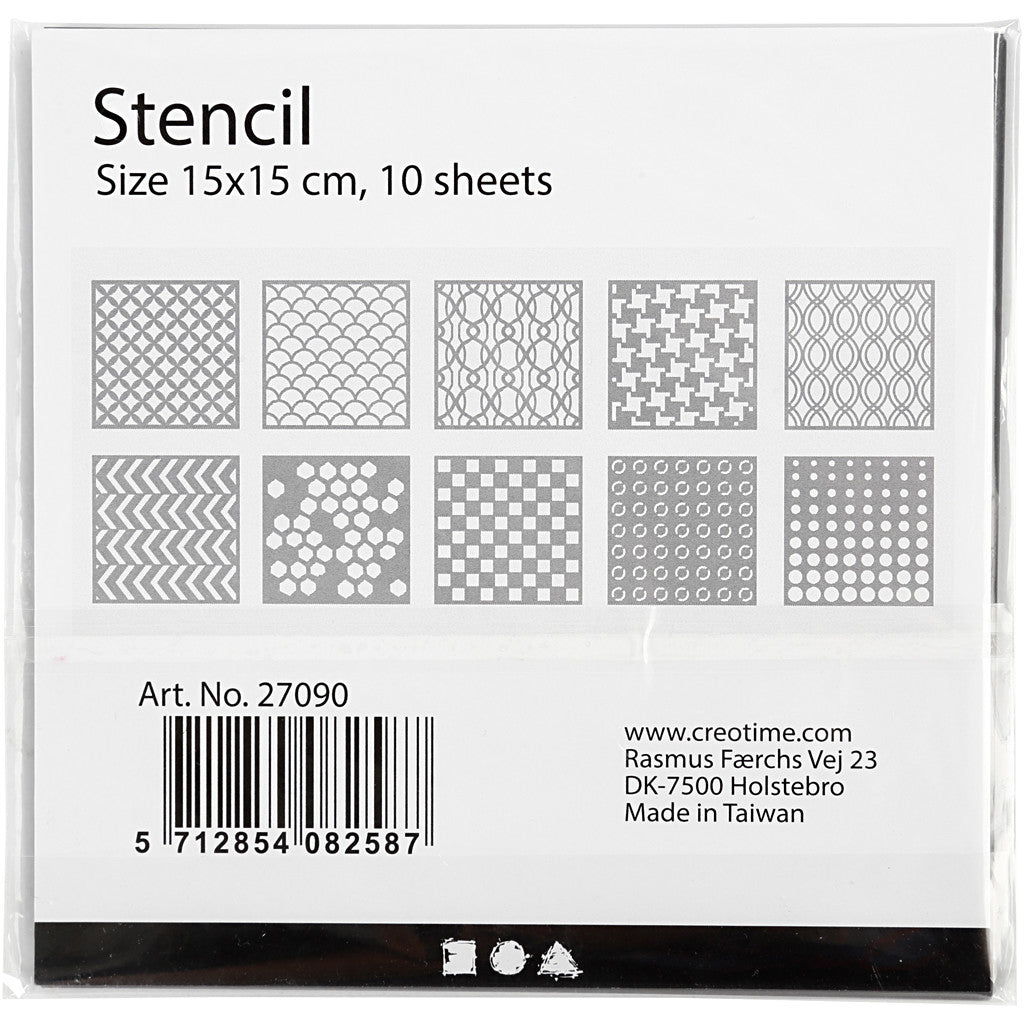Stencil, misura 15x15 cm, spess. 0,31 mm, 10 fgl./ 1 conf. [HOB-27090]
