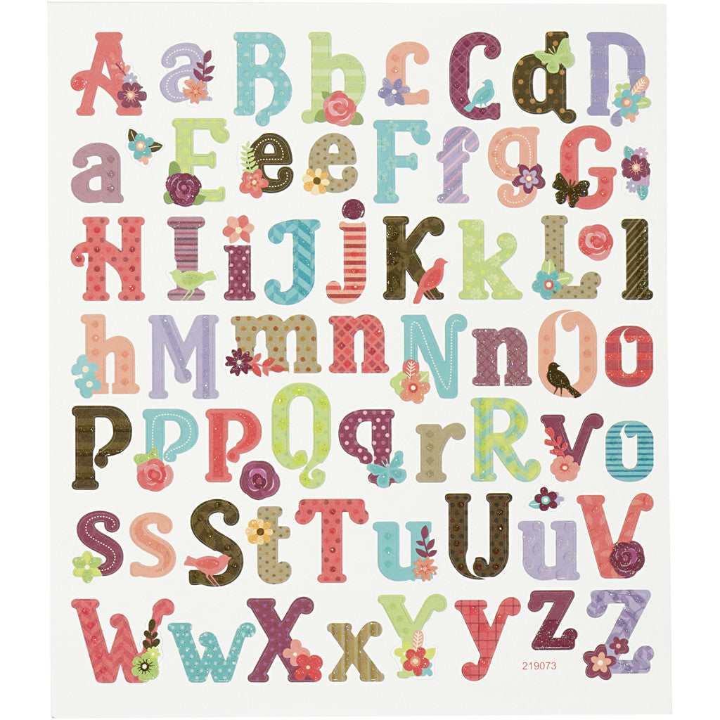 Sticker, Alphabet, Blatt 15x16,5 cm, 1 Bl. [HOB-27190]
