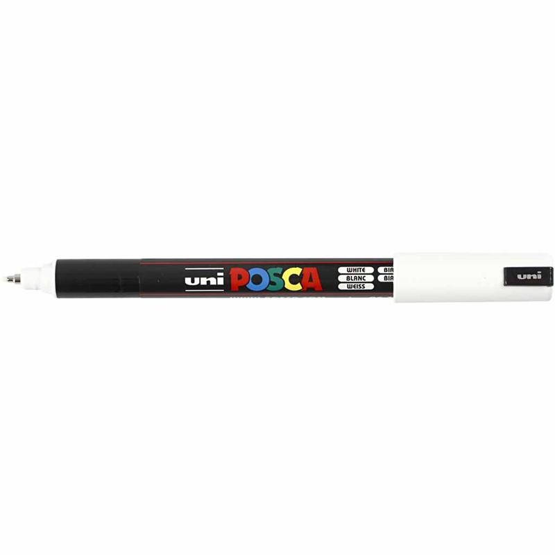 Pennarello Posca, dim. PC-1MR, ampiezza tratto 0,7 mm, extra-fine, bianco, 1 pz [HOB-272052]