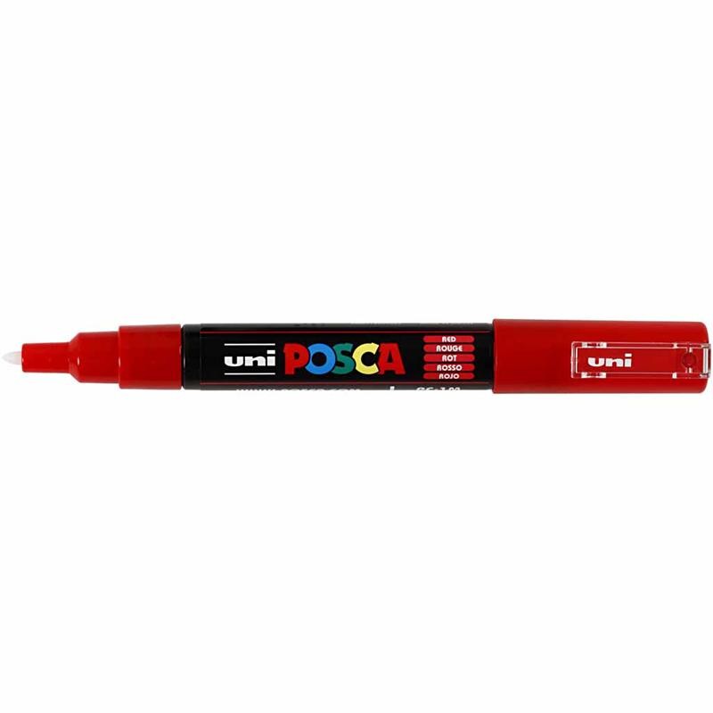 Posca Marker , Nr. PC-1M, Strichstärke 0,7 mm, extrafein, Rot, 1 Stk [HOB-273040]