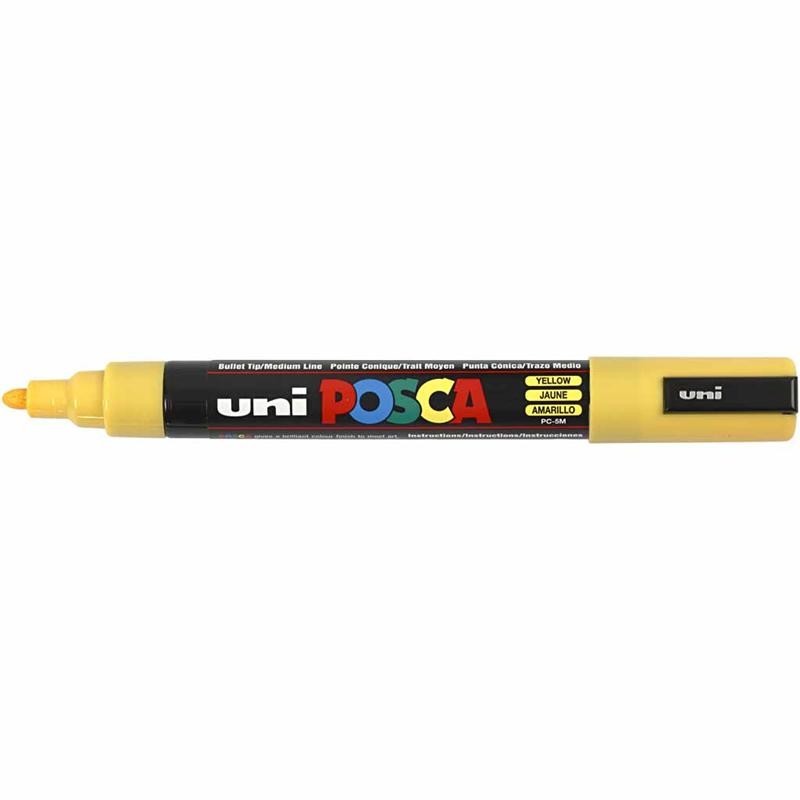Feutre Posca, dim. PC-5M, trait 2,5 mm, moyen, jaune, 1 pièce [HOB-276044]