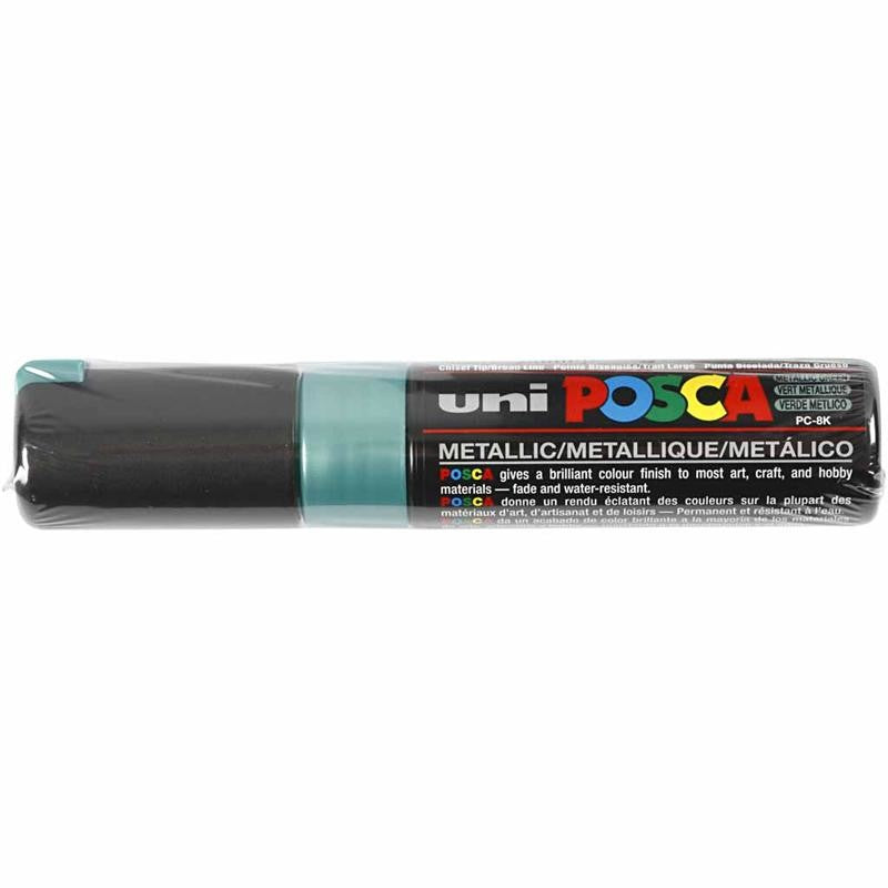 Feutre Posca, dim. PC-8K, trait 8 mm, large, vert métallique, 1 pièce [HOB-278870]