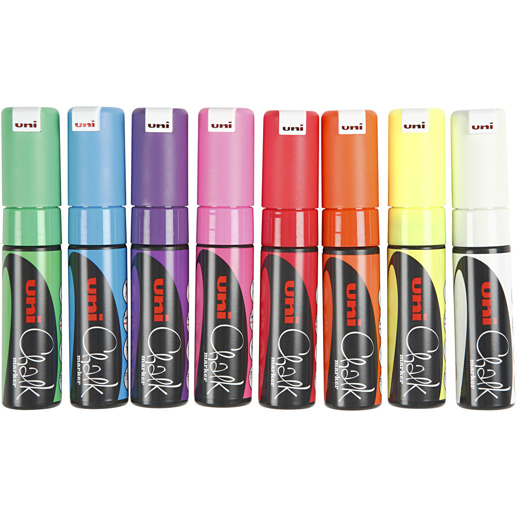 Kreide-Marker, Strichstärke 8 mm, Sortierte Farben, 8 Stk/ 1 Pck [HOB-279918]
