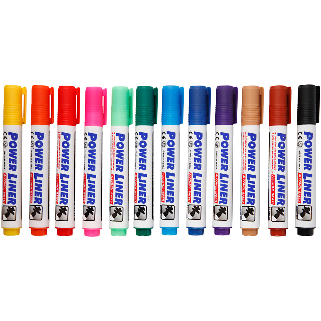 Whiteboard Markers, line 4 mm, assorted colours, 12 pc