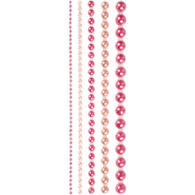 Mezze perle, misura 2-8 mm, rosa, 140 pz/ 1 conf. [HOB-28320]