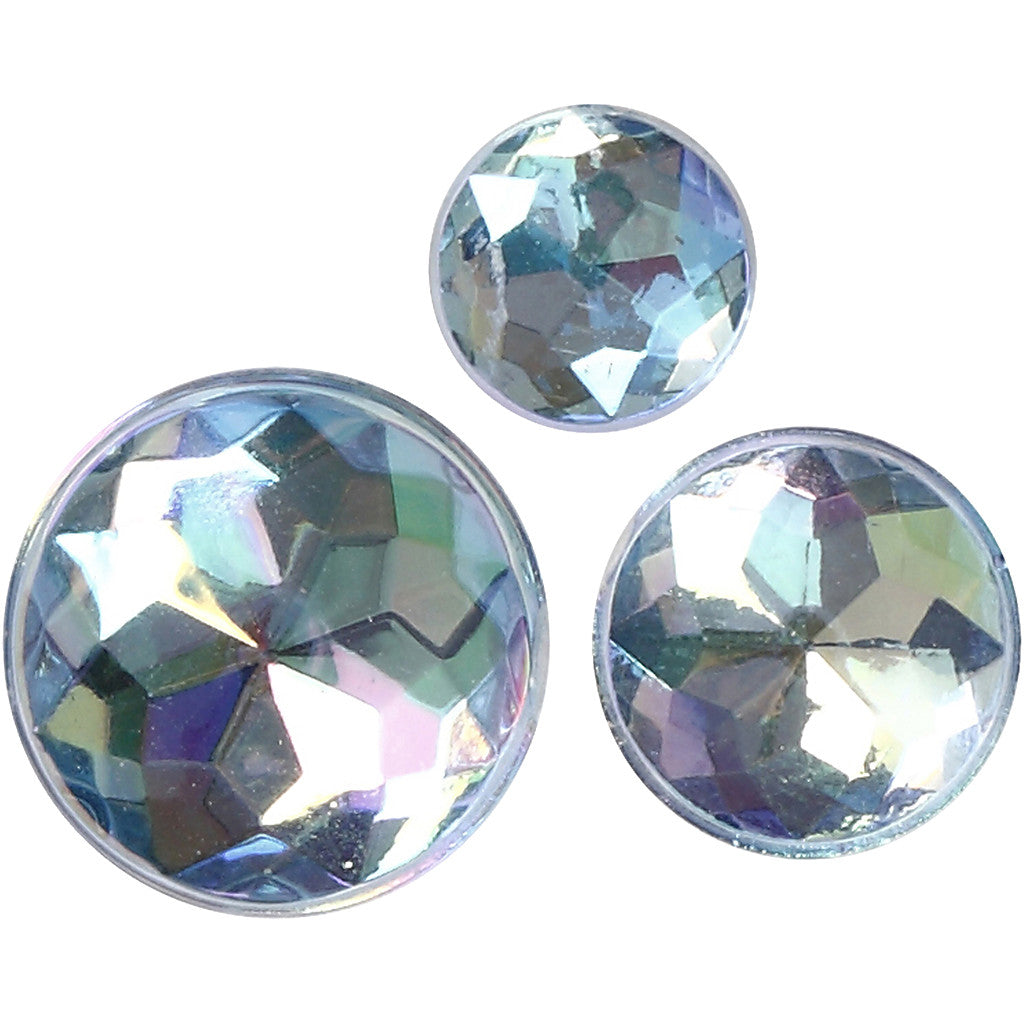 Diamanti sintetici, misura 6+8+10 mm, blu, 40 pz/ 1 conf. [HOB-28323]