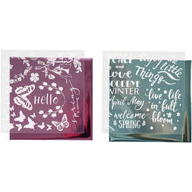 Deco Foil e fogli trasferibili, primavera, foglio 15x15 cm, azzurro, rosa, 2x2 fgl./ 1 conf. [HOB-283551]