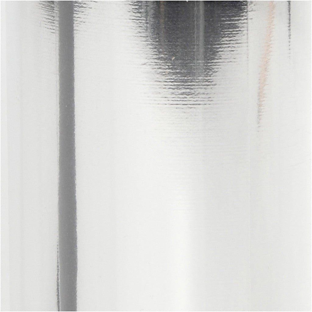 Pellicola decorativa, L: 15,5 cm, spess. 0,02 mm, argento, 50 cm/ 1 rot. [HOB-283560]