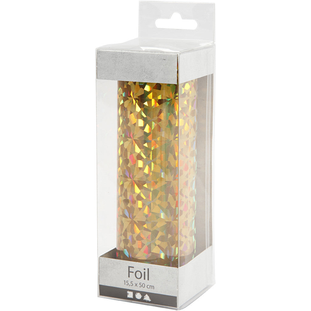 Pellicola decorativa, L: 15,5 cm, spess. 0,02 mm, oro, 50 cm/ 1 rot. [HOB-283568]