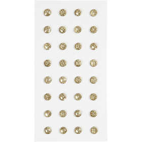 Brillantini, diam 8 mm, oro, 32 pz/ 1 conf. [HOB-283819]