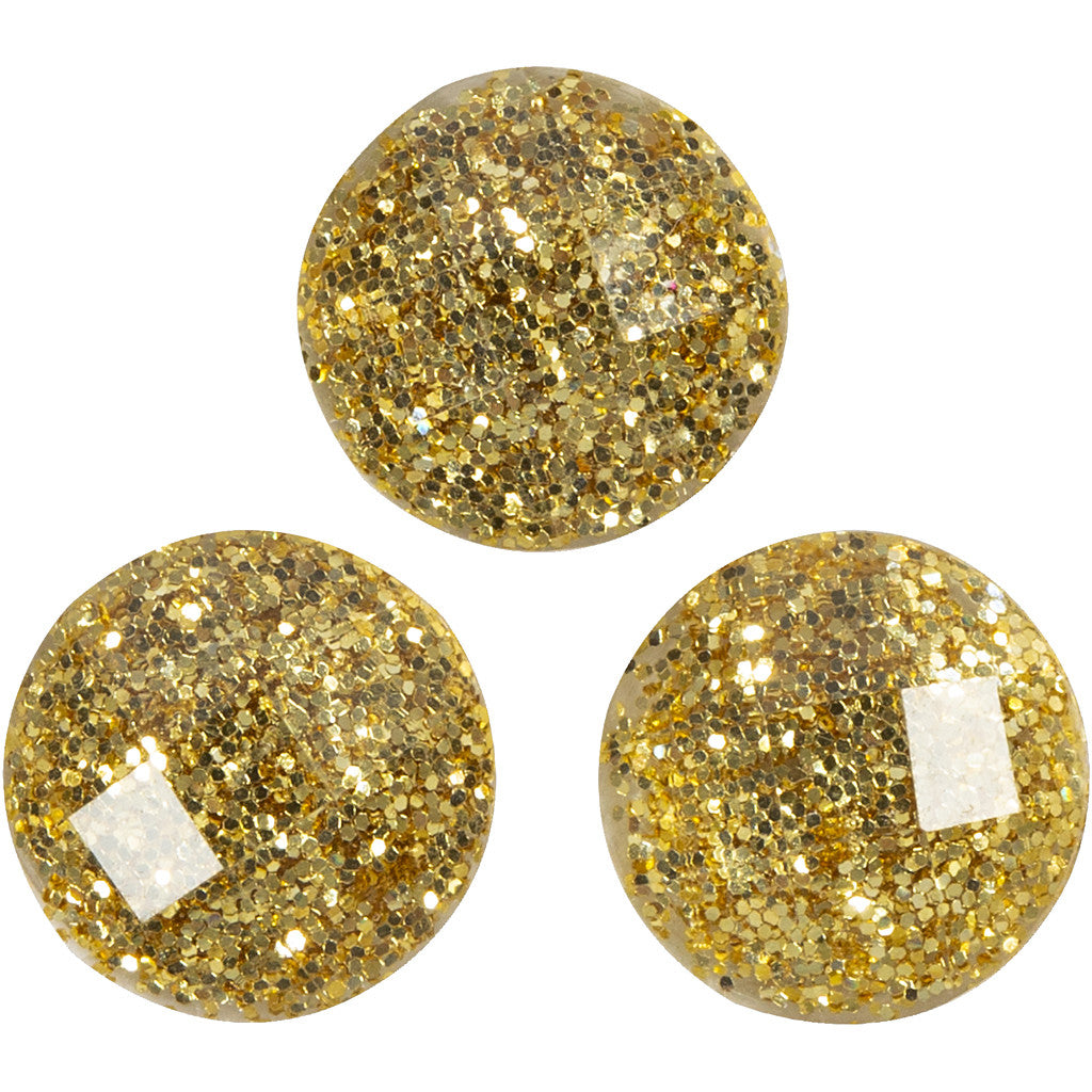 Pierres de strass, d 8 mm, or, 32 pièces/ 1 Pq. [HOB-283819]