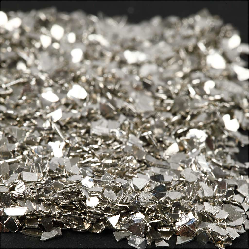 Scaglie glitter, misura 1-3 mm, argento, 30 g/ 1 vasch. [HOB-28431]