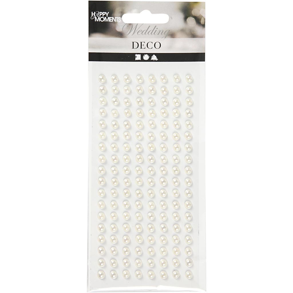 Mezze Perle, diam 5 mm, bianco, 144 pz/ 1 conf. [HOB-28434]