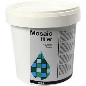 Mastic de Carreaux de Mosaïque, noir, 1000 ml/ 1 seau [HOB-28456]