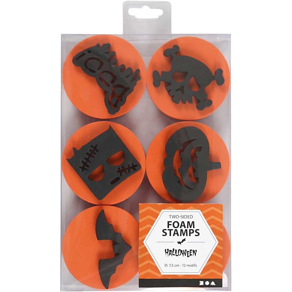 Timbri di gomma, Halloween, diam 7,5 cm, spess. 2,5 cm, 6 pz/ 1 conf. [HOB-28553]