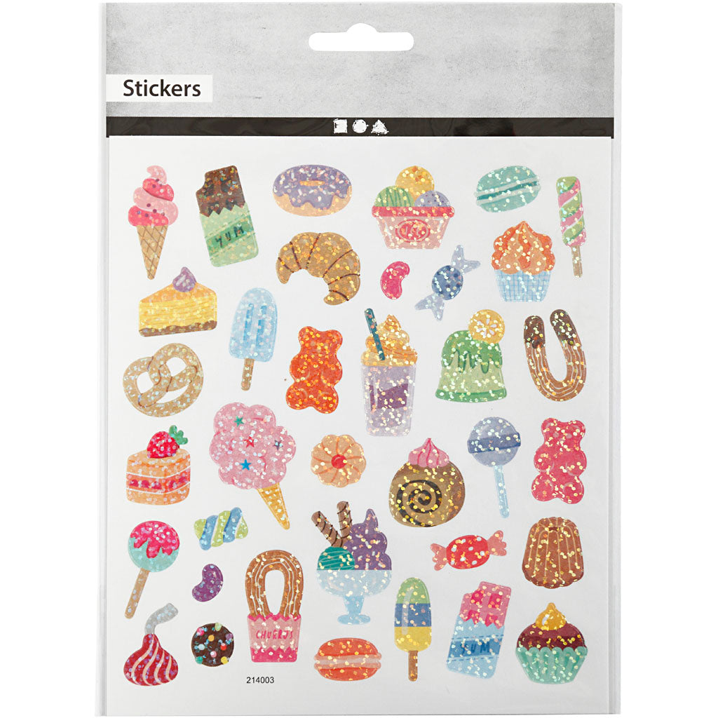 Autocollants, Bonbons, feuille 15x16,5 cm, 1 flles [HOB-29048]