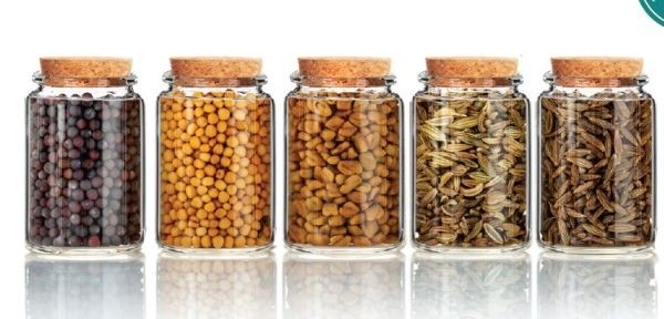 Flacon en verre avec bouchon Ø4.5cm 7.5cm de haut (12 pièces.) [IFS-29145]