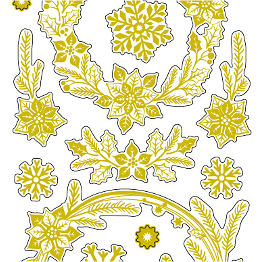 Stickers thank you, stelle di Natale, foglio 10x24 cm, ca. 29 pz, oro, 1 fgl. [HOB-29150]