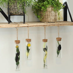 Tube à essai avec bouchon liège et corde Ø3cm et 10cm de haut (12 pièces.) [IFS-29162]