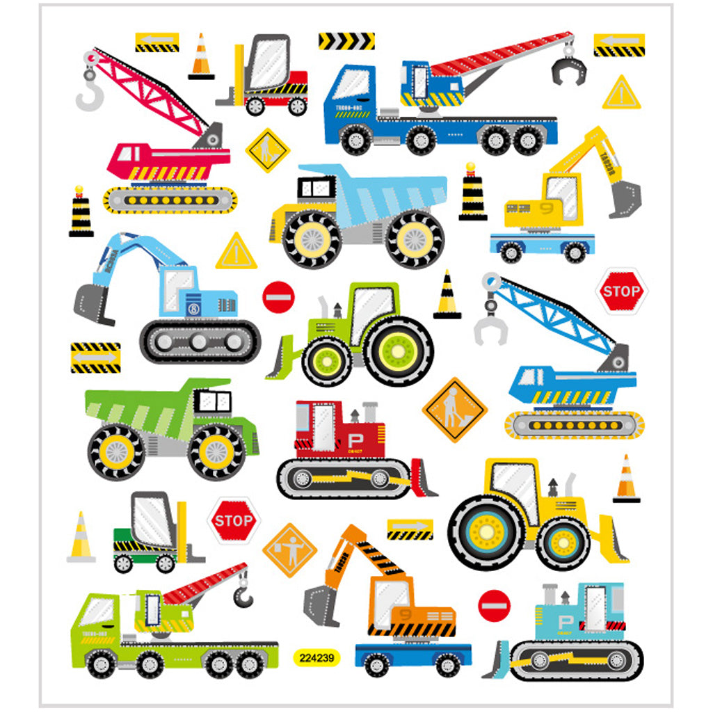 Stickers, build cars, sheet 15x16,5 cm, ca. 36 pc, 1 sheet