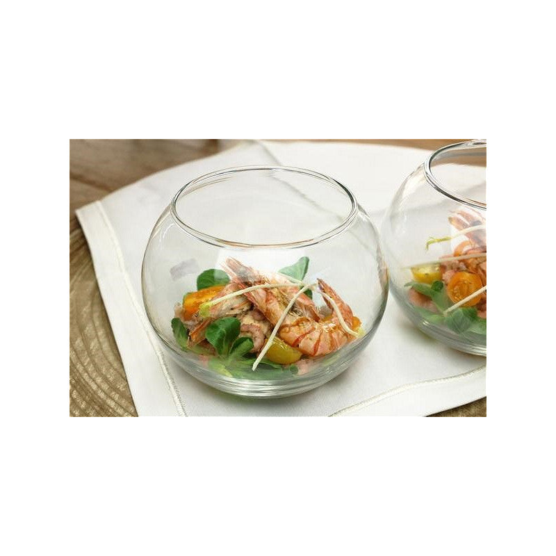 Pot boule en verre Ø 12 cm, H. 10 cm (6 pièces) [IFS-29183]