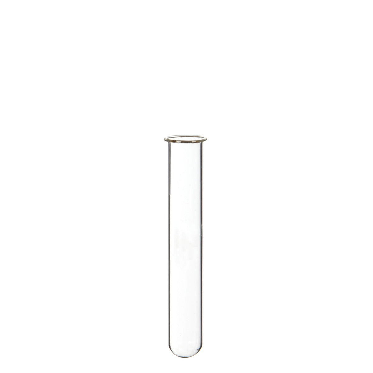 Tube à essai en verre de 2 cm de diamètre et de 12,5 cm de hauteur, avec rebord (lot de 12 pièces) [IFS-29204]