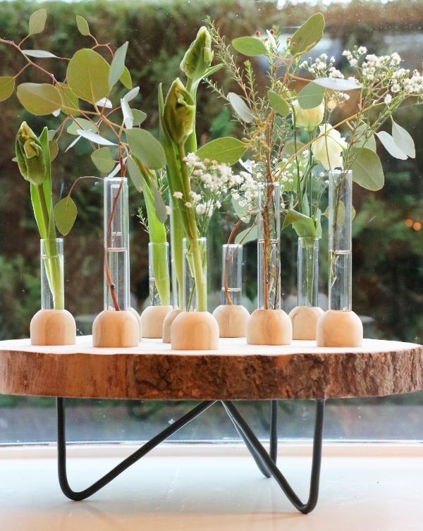 Hölzerne Basis Weißes Teströhrchen 2x10cm (1 Stück) [IFS-29216]