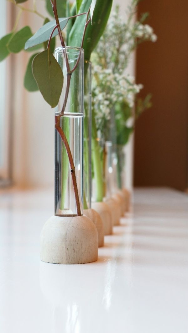 Testrohr mit Holzbasis 2x15cm (1 Stück) [IFS-29217]