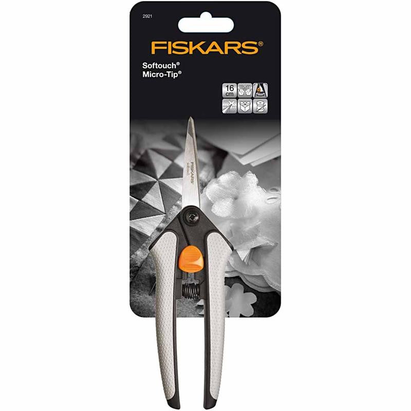 Fiskars Ciseaux Softtouch, L : 15 cm, micro spids, 1 pièce [HOB-2921]