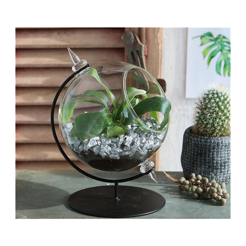 Glaskugel für Teelicht mit Ständer Ø 15 cm, H. 21 cm (1 Stück) [IFS-29292]