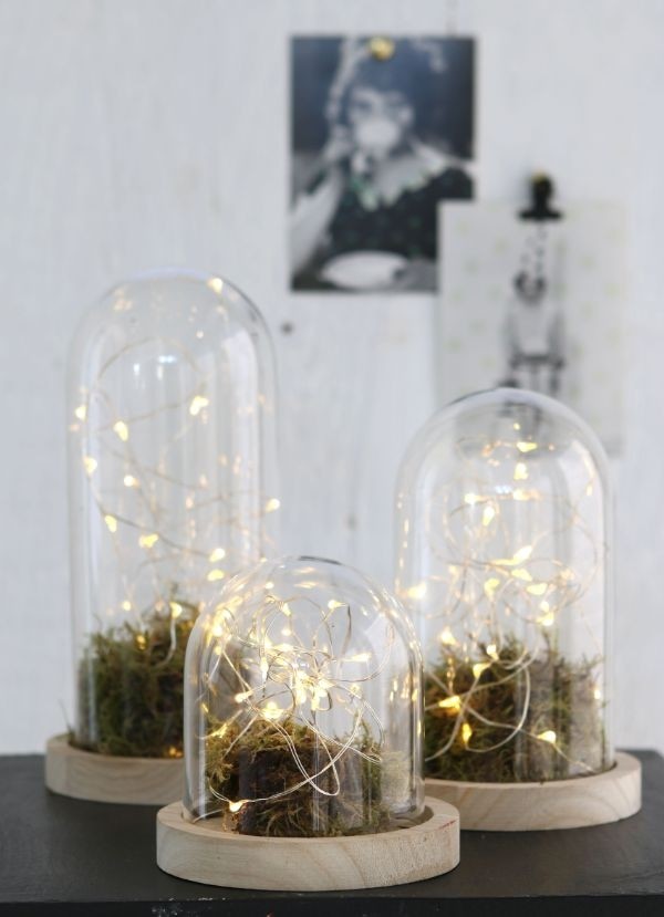 Campana di vetro con base di legno Ø12cm e alta 13 cm (1 pz) [IFS-29422]