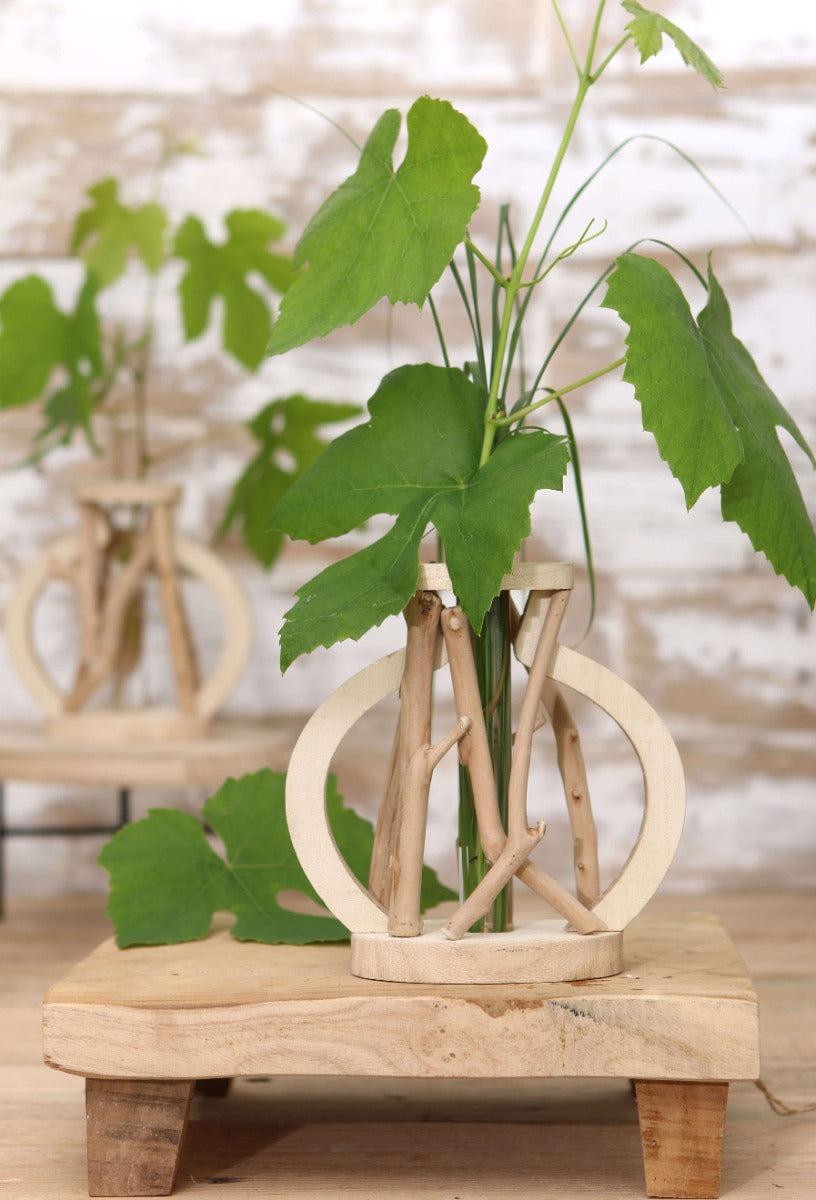 Test tube with stand made of driftwood large (1 pcs.) [IFS-29645]