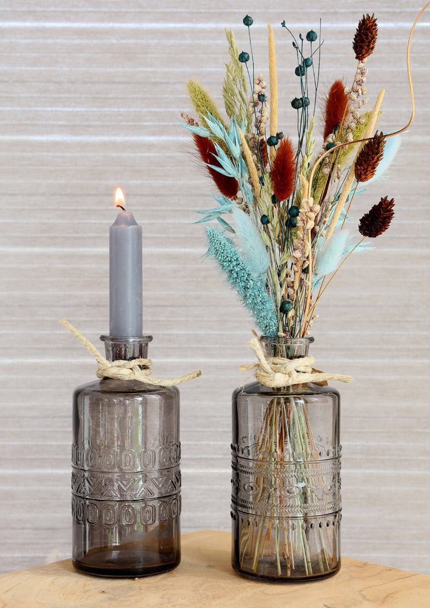 Blumenvasen Porto Ø7.5cm | H: 14.5cm Grau (12 Stück) [IFS-29746]