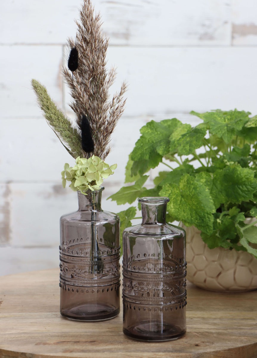 Blumenvasen Porto Ø7.5cm | H: 14.5cm Grau (12 Stück) [IFS-29746]