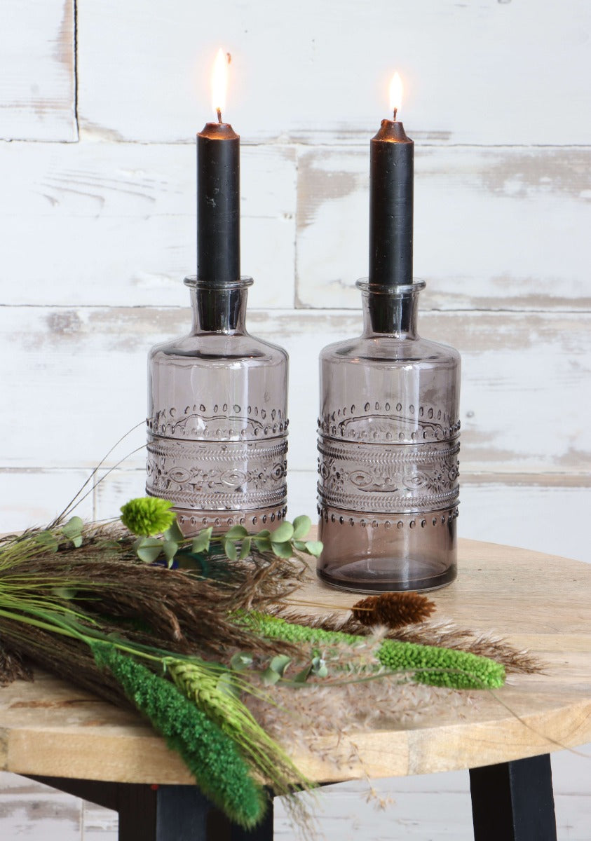 Vase à fleurs Porto Ø7.5cm et 14.5cm de haut Gris (12 pièces.) [IFS-29746]