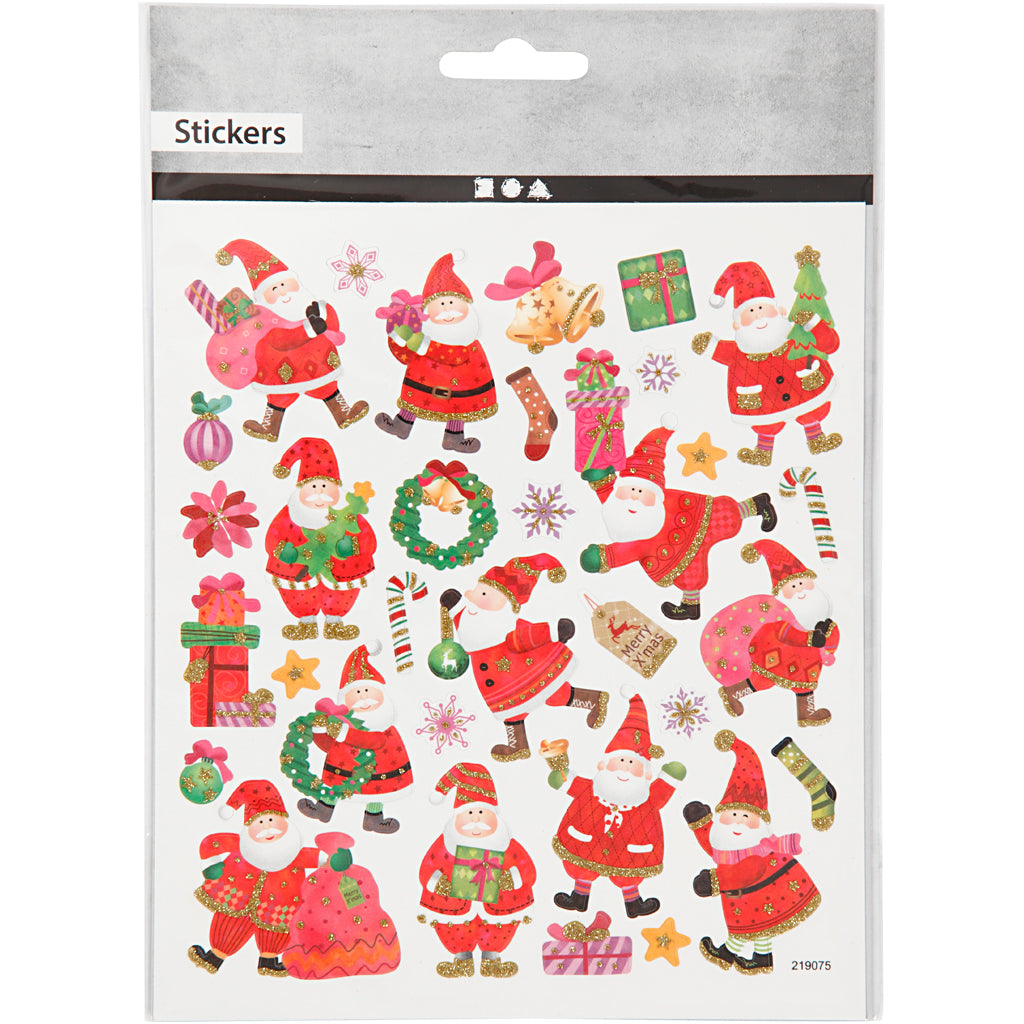 Sticker, Happy Santa Claus, Blatt 15x16,5 cm, ca. 33 Stk, 1 Bl. [HOB-298951]