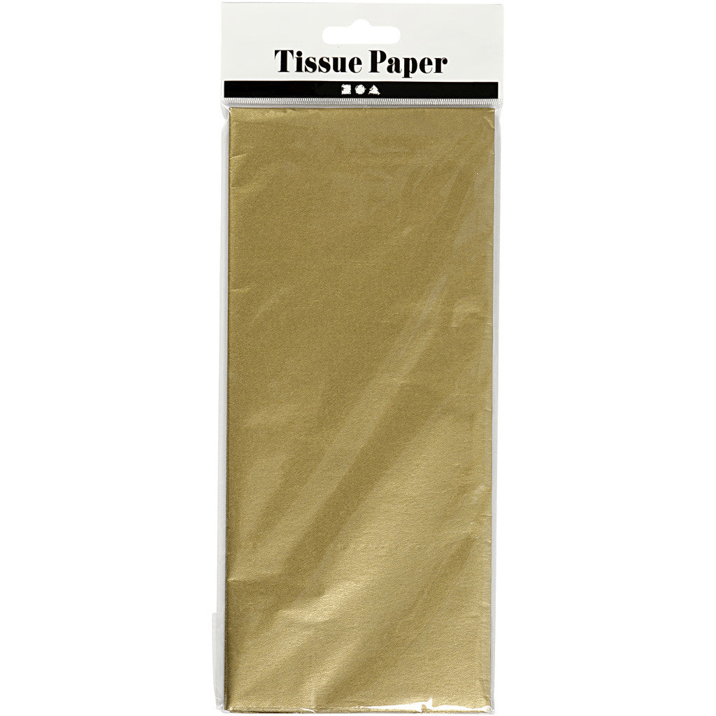 Seidenpapier, Blatt 50x70 cm, 17 g, Gold, 6 Bl./ 1 Pck [HOB-200891]