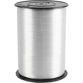 Nastro arricciabile, L: 10 mm, brillante, argento, 250 m/ 1 rot. [HOB-20210]