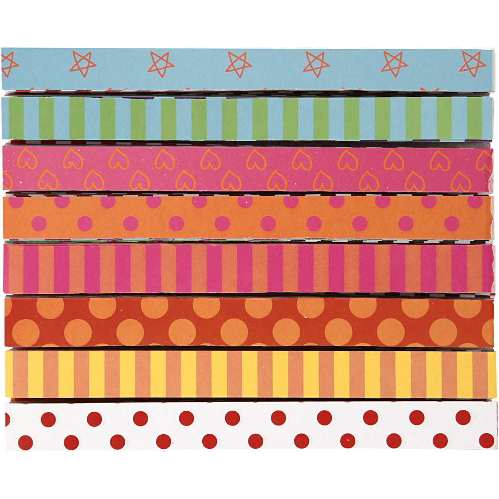 Papierketten, mit Muster, L 16 cm, B 15 mm, 2400 Stk/ 1 Pck [HOB-20783]