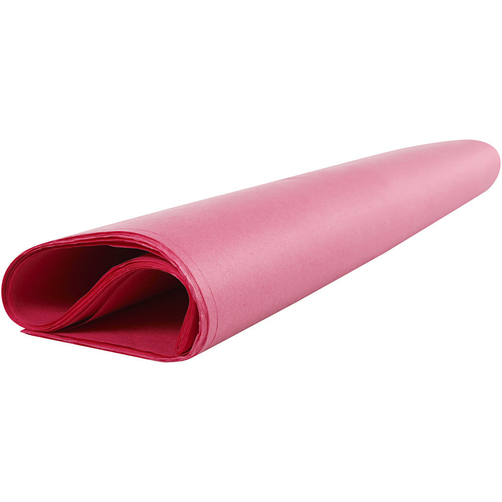 Papier de Soie, feuille 50x70 cm, 17 gr, rose, 25 flles/ 1 Pq. [HOB-20813]