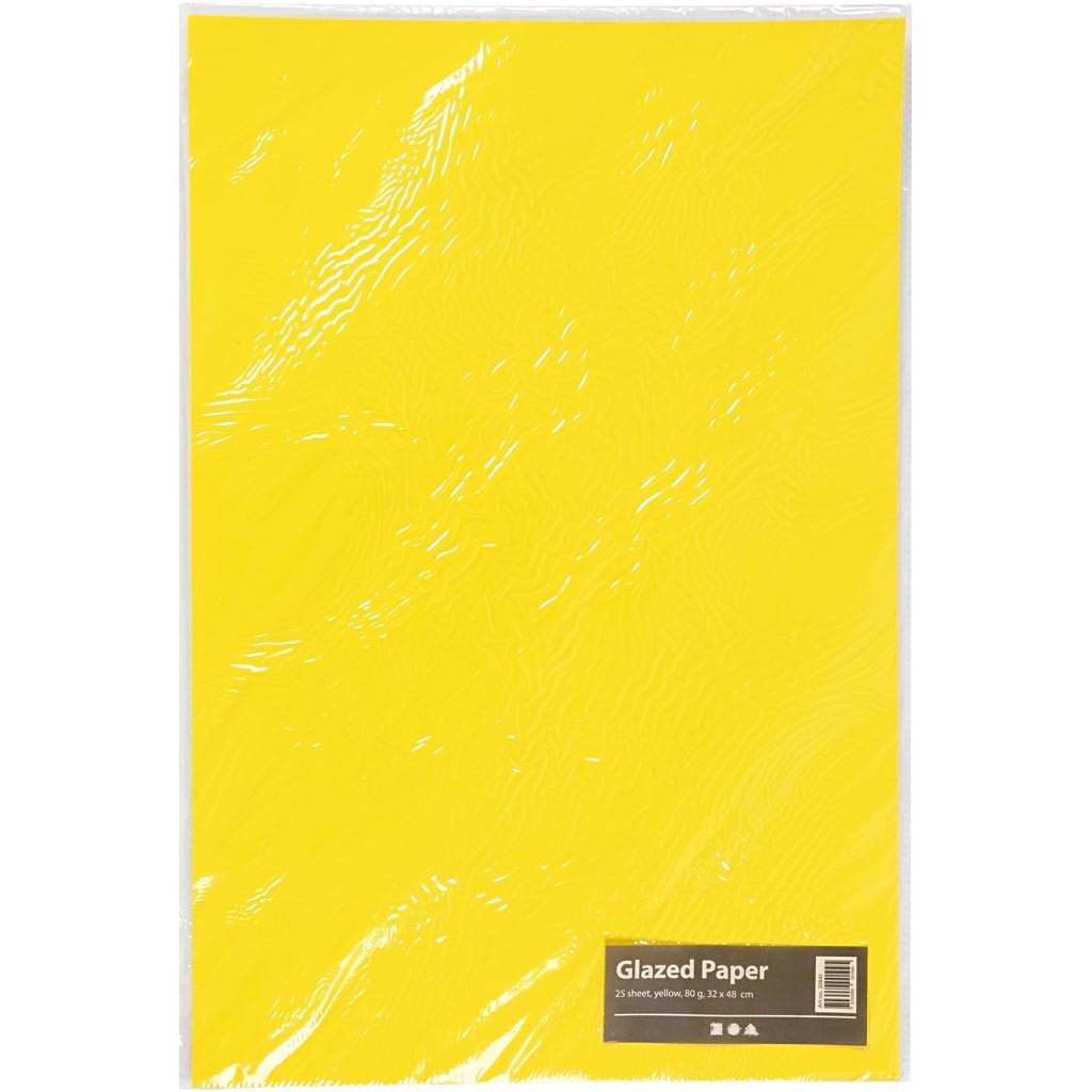 Glanzpapier, Blatt 32x48 cm, 80 g, Gelb, 25 Bl./ 1 Pck [HOB-20841]