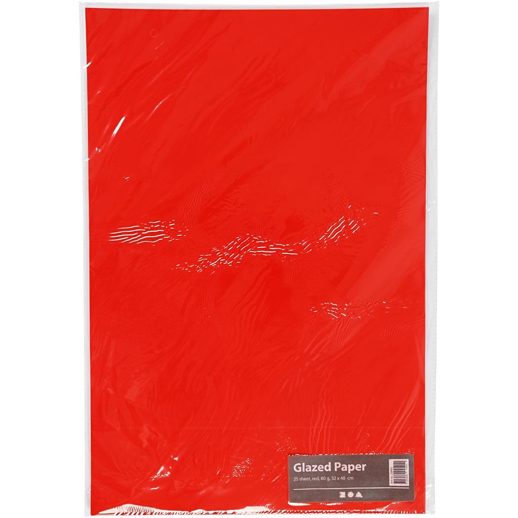 Glanzpapier, Blatt 32x48 cm, 80 g, Rot, 25 Bl./ 1 Pck [HOB-20843]