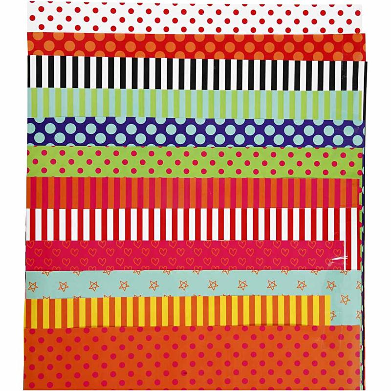 Glanzpapier, Motive, Blatt 24x32 cm, 80 g, Sortierte Farben, 50 Bl. sort./ 1 Pck [HOB-20871]