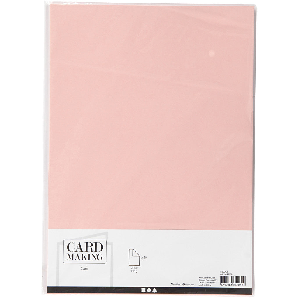 Papier cartonné, A4, feuille 210x297 mm, 210 gr, rose, 10 flles/ 1 Pq. [HOB-21182]
