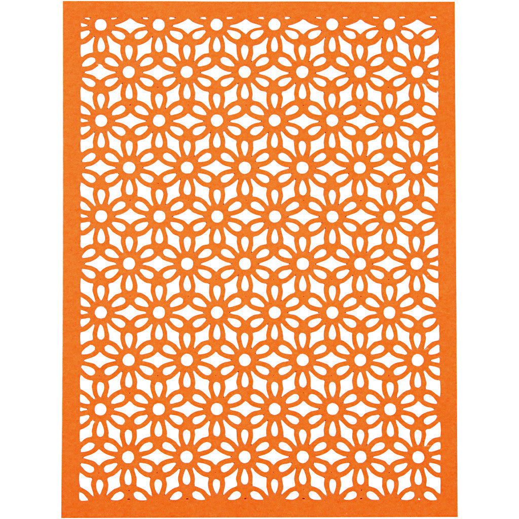 Bloc de papier cartonné avec des motifs façon dentelle, A6, feuille 104x146 mm, 200 gr, orange, rose, rouge, rose, 24 pièces/ 1 Pq. [HOB-21608]