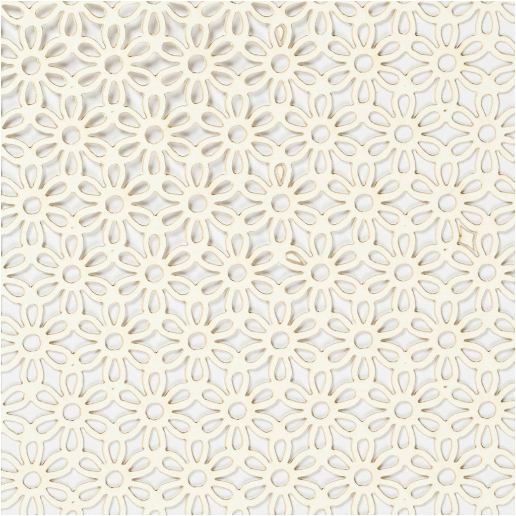 Papier cartonné motif dentelle, feuille 10,5x15 cm, 200 gr, blanc cassé, 10 pièces/ 1 Pq. [HOB-216921]