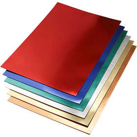 Metallic-Folienkarton, A2, Blatt 420x594 mm, 280 g, Sortierte Farben, 30 Bl. sort./ 1 Pck [HOB-22090]