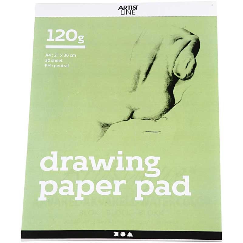 Blocco da disegno, A4, foglio 210x297 mm, 120 g, bianco, 30 fgl./ 1 pz [HOB-22104]