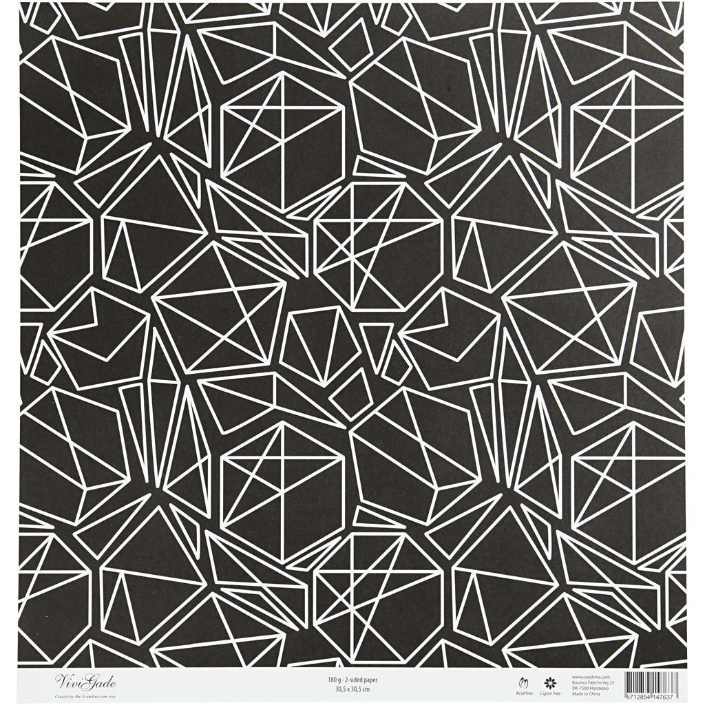 Design-Papier, Geometrie / Blätter, 180 g, 5 Bl./ 1 Pck [HOB-22529]